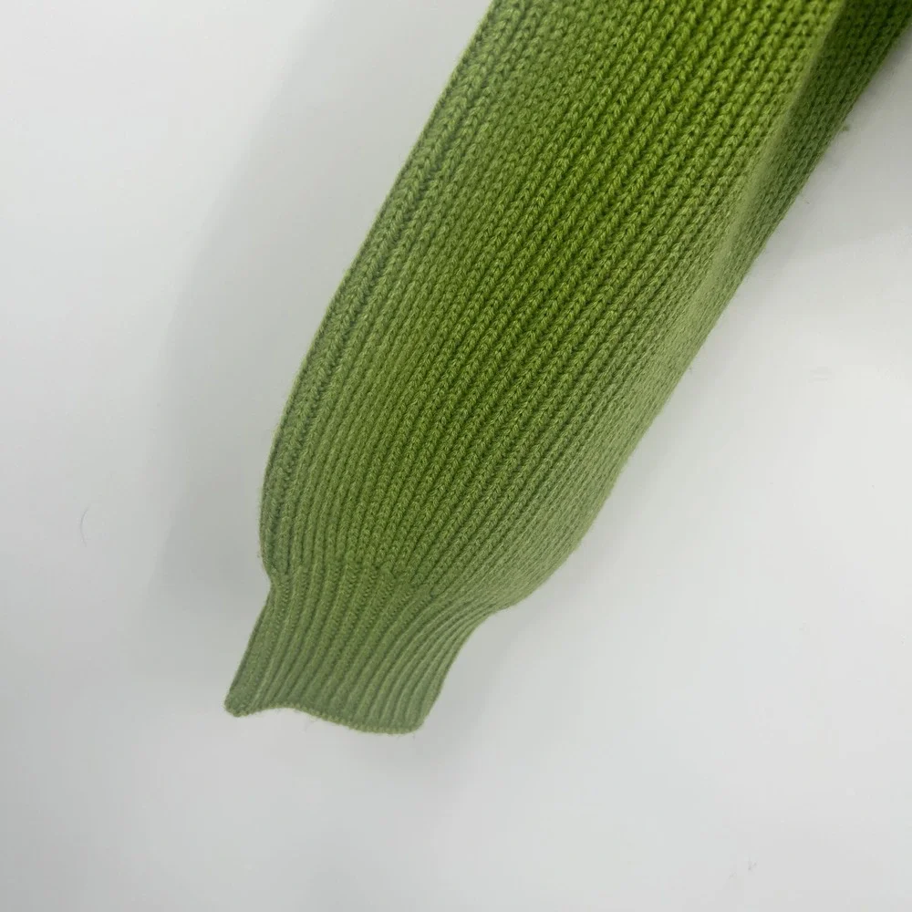 Superdown Womens‎ Green Ribbed Turtleneck Cropped Madison Pullover Sweater XS